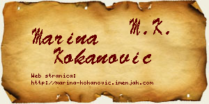 Marina Kokanović vizit kartica